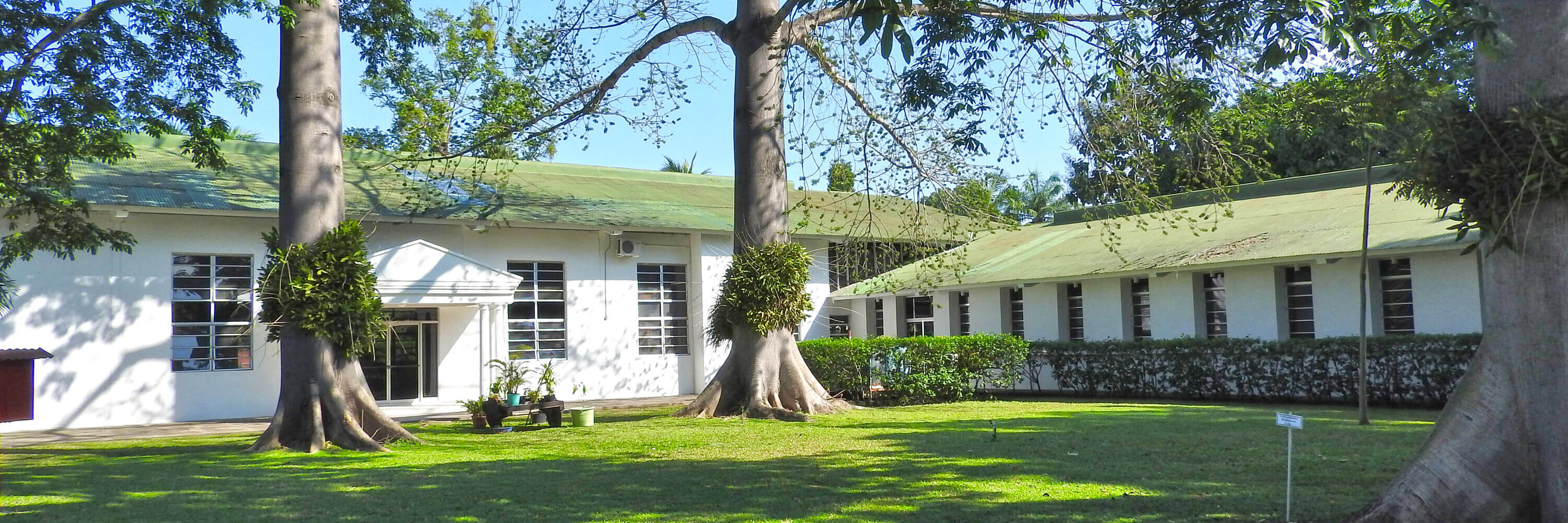 Edificio del Centro de Comunicación Agrícola, ubicado en las instalaciones principales de la FHIA, La Lima, Cortés, Honduras, C.A.